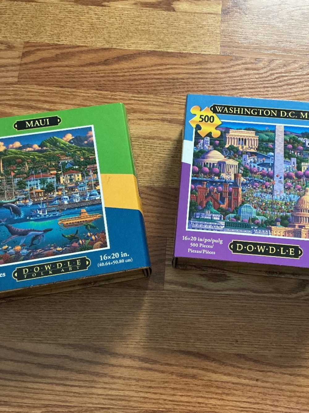 Pair of Dowdle 500 Piece Jigsaw Puzzles ~ Maui & Washington D.C. Mall